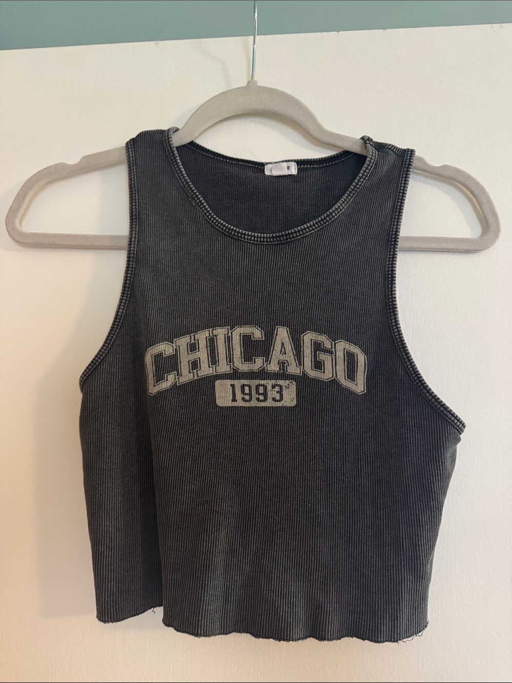 Garage Charcoal Ribbed Chicago Tank Top